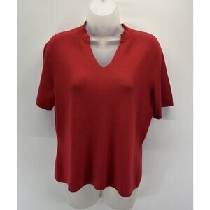 Talbots Vintage V-Neck Short Sleeve Knit Top Women’s Size Large